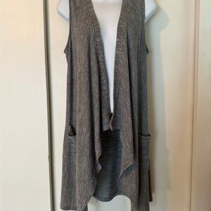 Gray Sleeveless Cardigan